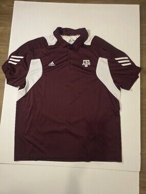 Adidas Texas A&M Aggies Climalite Polo Shirt Mens 2XL Maroon White Golf Scorch